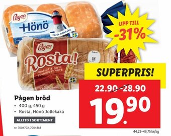 Lidl Pågen bröd erbjuda