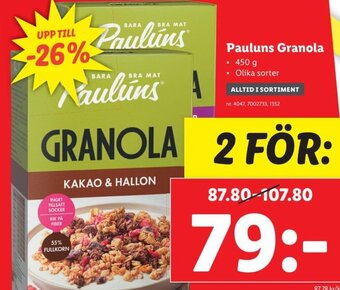 Lidl Pauluns Granola erbjuda