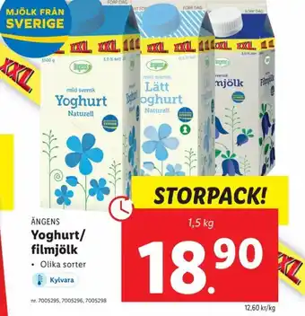 Lidl Ängens Yoghurt/filmjölk erbjuda