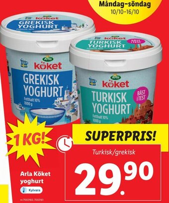 Lidl Arla Köket yoghurt erbjuda