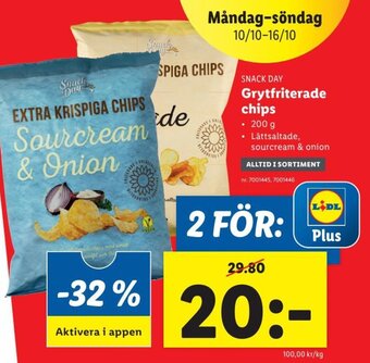 Lidl Snack Day Grytfriterade chips erbjuda