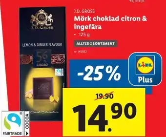 Lidl J.D Gross Mörk choklad citron & ingefära erbjuda