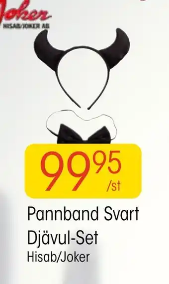 Pannband svart djävul-set