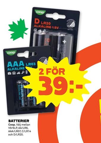 Stora Coop Batterier erbjuda