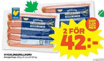 Stora Coop Kycklinggrillkorv erbjuda
