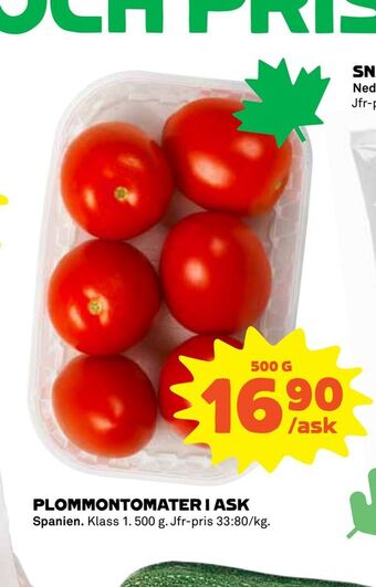 Coop Plommontomater i ask erbjuda