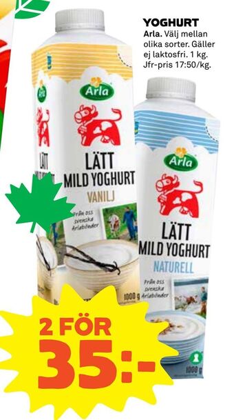 Coop Yoghurt erbjuda