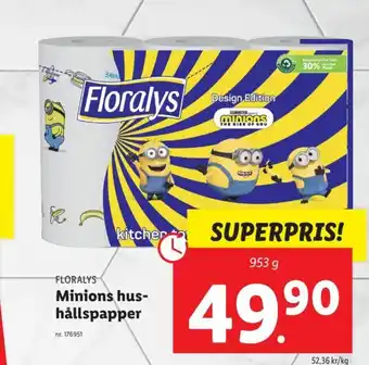 Lidl Floralys Minions hushållspapper erbjuda