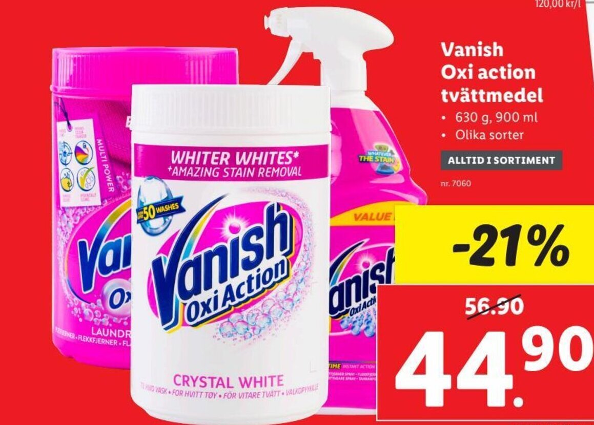 Vanish Oxi Action tvättmedel erbjudande hos Lidl