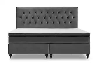 Furniturebox Djursholm sängpaket 210 mörkgrå sammet/svarta svarvade ben erbjuda