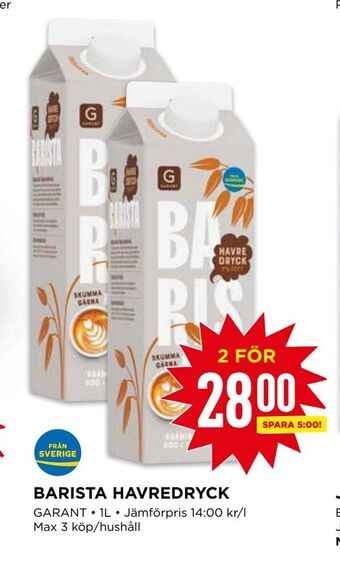 Willys Barista havredryck erbjuda