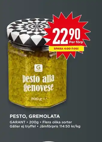 Willys Pesto, gremolata erbjuda
