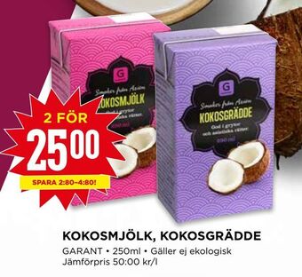 Willys Kokosmjölk, kokosgrädde erbjuda