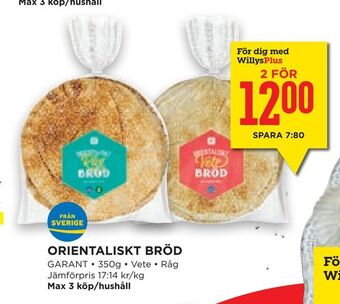 Willys Hemma Orientaliskt bröd erbjuda