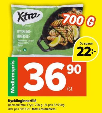 Coop Extra Kycklinginnerfilé erbjuda