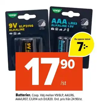 Coop Extra Batterier erbjuda
