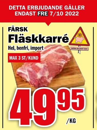 Matdax Fläskkarré erbjuda