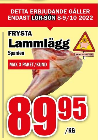 Matdax Lammlägg erbjuda