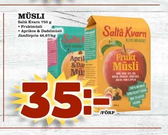 Nya Pulsen Müsli erbjuda