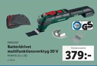 Parkside Batterdivet multifunktionsverktyg 20 V