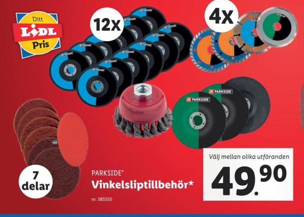 Parkside Vinkelsliptillbehor erbjudande hos Lidl