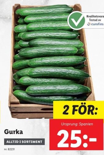 Lidl Gurka erbjuda