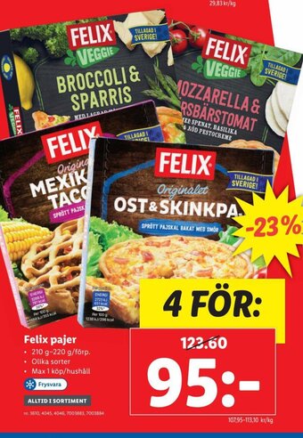 Lidl Felix pajer erbjuda