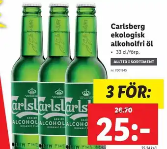 Lidl Carlsberg ekologisk alkoholfri öl 33 cl. erbjuda