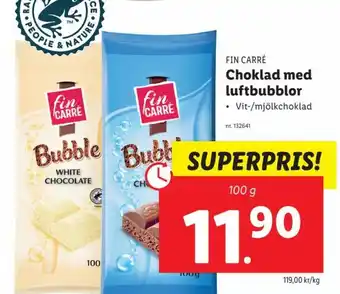 Lidl Fin Carré Choklad med luftbubblor erbjuda
