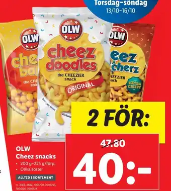 Lidl OLW Cheez snacks erbjuda