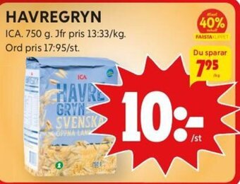 ICA Kvantum Havregryn erbjuda