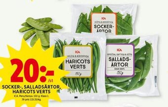 ICA Kvantum Socker-, Salladsärtor, Haricots Verts erbjuda