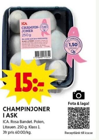 ICA Kvantum Champinjoner i Ask erbjuda