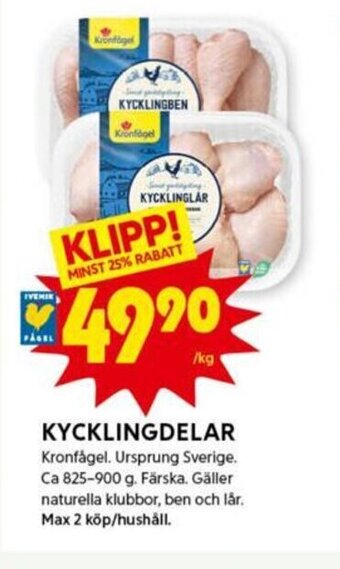 ICA Kvantum Kycklingdelar erbjuda