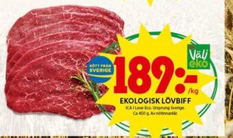 ICA Kvantum Ekologisk Lövbiff erbjuda