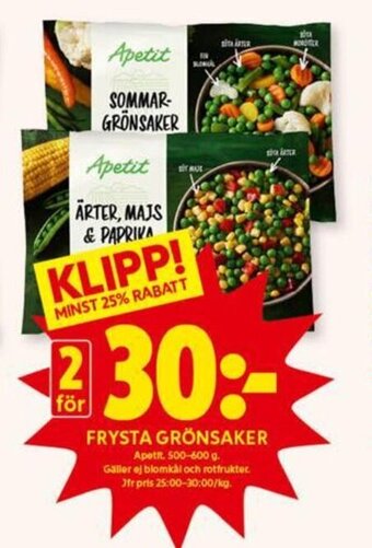 ICA Kvantum Frysta Grönsaker erbjuda