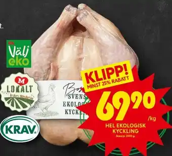 ICA Kvantum Hel Ekologisk Kyckling erbjuda