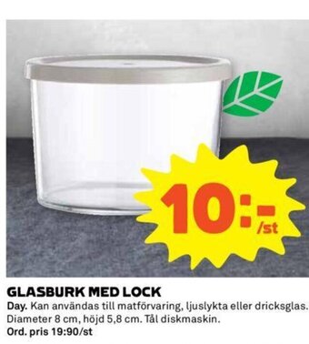 Glasburk med Lock
