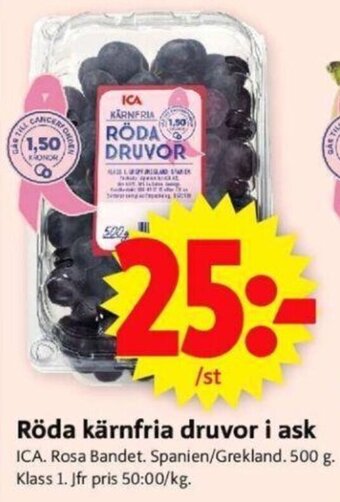 Röda Kärnfria Druvor i Ask