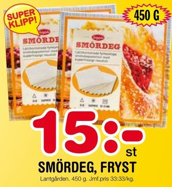 Nya Pulsen Smördeg, fryst erbjuda