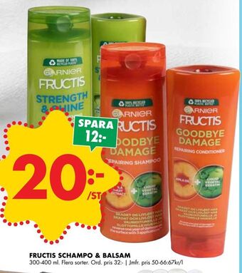 ÖoB Fructis schampo & balsam erbjuda