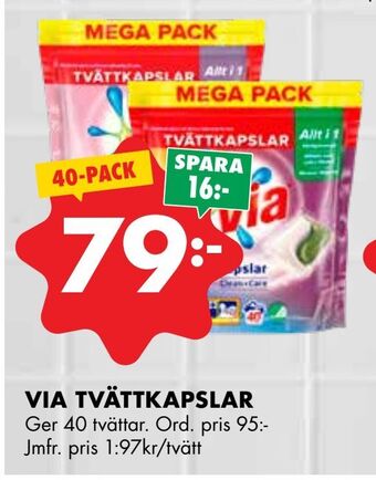 ÖoB Via tvättkapslar erbjuda