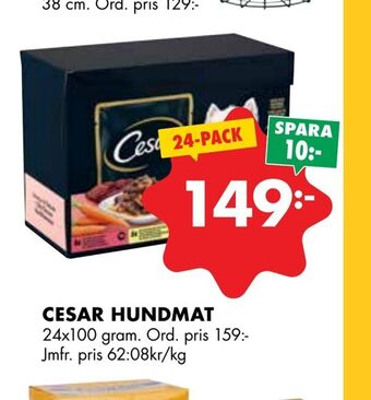 ÖoB Cesar hundmat erbjuda