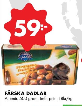 ÖoB Färska dadlar erbjuda