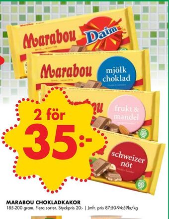 ÖoB Marabou chokladkakor erbjuda