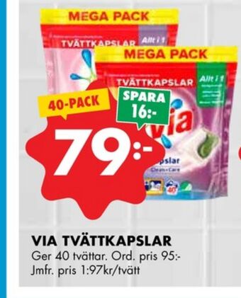 ÖoB Via tvättmedel tabs erbjuda