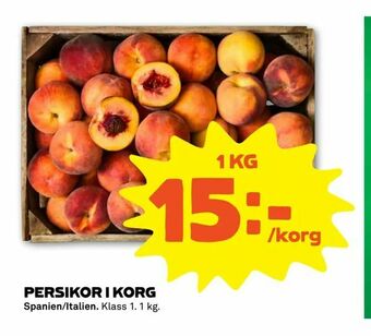 Stora Coop Persikor i korg erbjuda