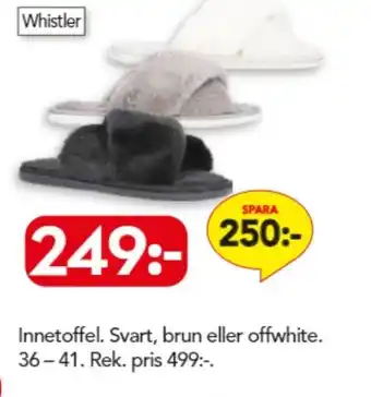 Bo Ohlsson Innetoffel Svart brun eller offwhite 36- 41 erbjuda