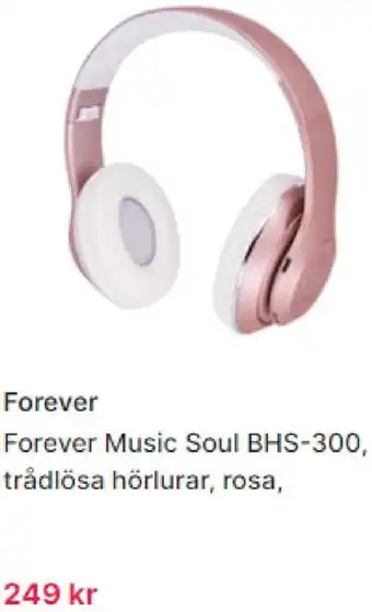 Forever Music Soul BHS-300, Trådlösa Hörlurar, Rosa