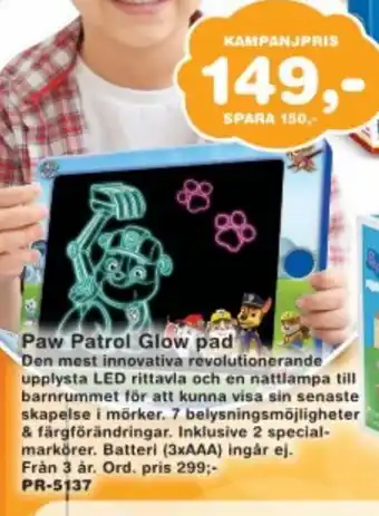 Paw Patrol Glow Pad